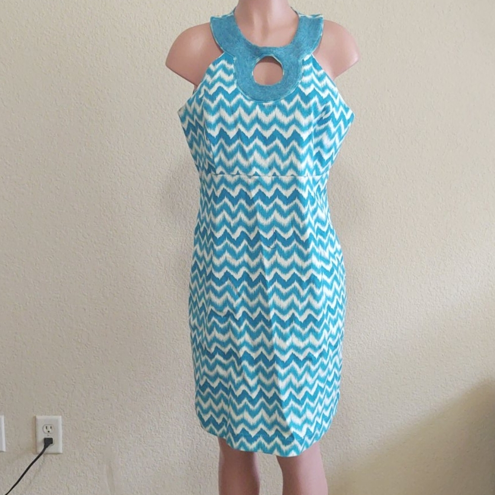 NWT I-N-C Internal Chevron Beaded Collar Dres SZ14